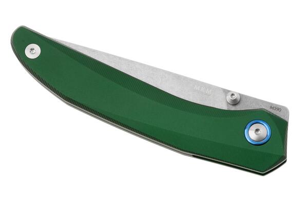MKM DETONARIO – Lama M390 SW - Manico e clip in alluminio anodizzato verde, liner lock in acciaio in - KNIFESTOCK