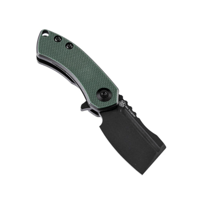 Kansept Korvid Mini Black TiCn Coated 154CM Green and Black G10 Handle T3030A1 - KNIFESTOCK