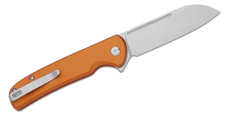CIVIVI Orange Aluminum Handle Satin Finished 14C28N Blade Button Lock C20022B-2 - KNIFESTOCK