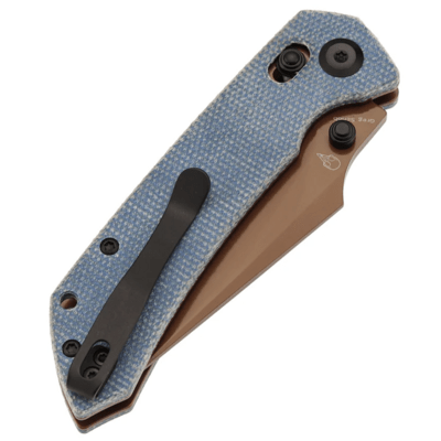 Tenable Knives Fenrir Rose Gold Coated Nitro V,Blue Micarta T1034V6 - KNIFESTOCK