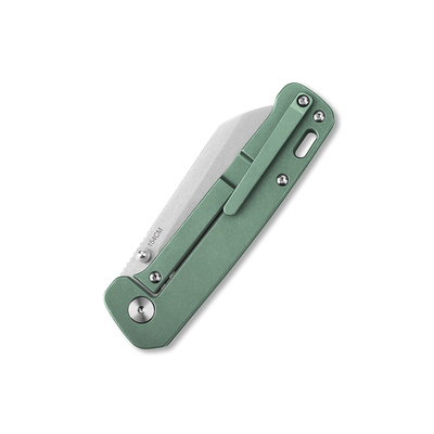 QSP Knife Penguin. Stonewash 154CM Blade, Green Titanium Handle QS130-X - KNIFESTOCK