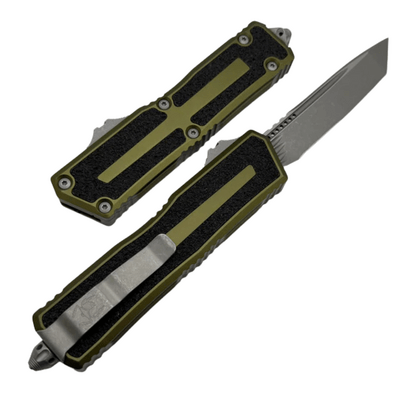 Microtech SCARAB II GEN III T/E APOCALYPTIC PART SERRATE OD GREEN 1279-11APOD - KNIFESTOCK