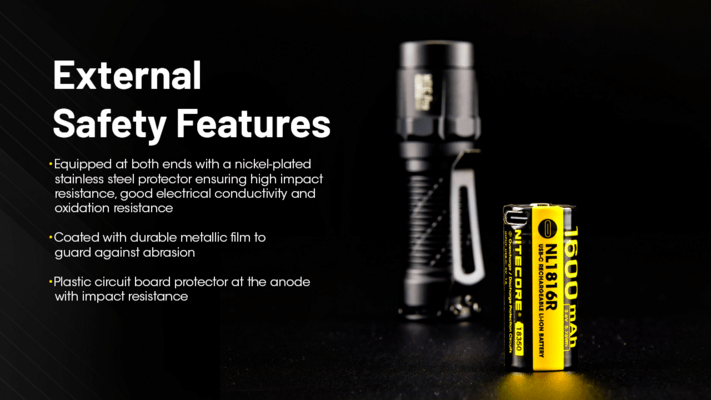 NITECORE Rechargeable 18350 Li-ion Battery NL1816R - KNIFESTOCK