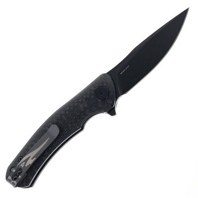 Petrified Fish PF949X Warrior Black Stonewashed K110 Carbon Fiber PF949XCDW - KNIFESTOCK