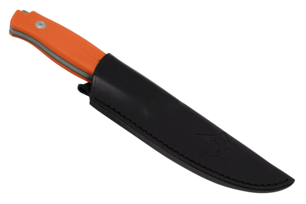 Fox-Knives Ejector Fixed Knife Stainless Steel Becut Satin Blade, G10 Orange Handle FX-663 OR - KNIFESTOCK