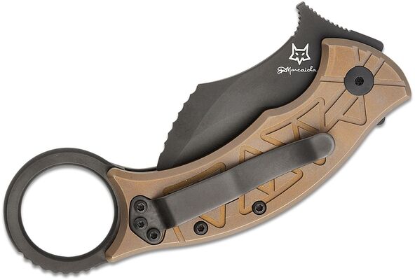 FOX knives MARCAIDA TRIBAL K M390 PVD BLADE,TITANIUM BRONZE FX-802 TiPVD - KNIFESTOCK