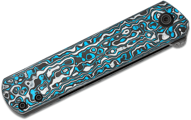 Kansept Foosa Damascus Blue White Carbon Fiber K2020T2 - KNIFESTOCK