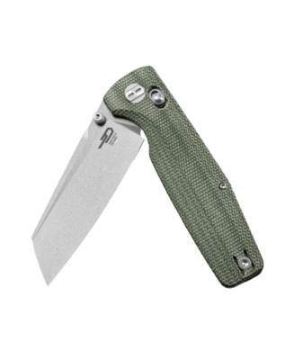 Bestech SLASHER D2 Stone wash Micarta Green Bar Lock BG56B-1 - KNIFESTOCK