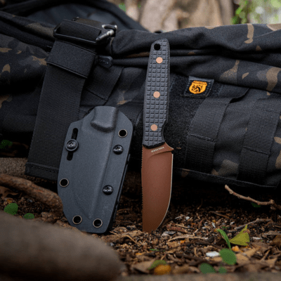 Vosteed Mink(3.33&#039;&#039;) 14C28N Copper Dune Black Micarta D0106 - KNIFESTOCK