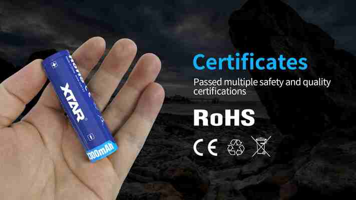 Xtar 18650 3300mAh-XTAR 3300mAh 18650 rechargeable battery - KNIFESTOCK