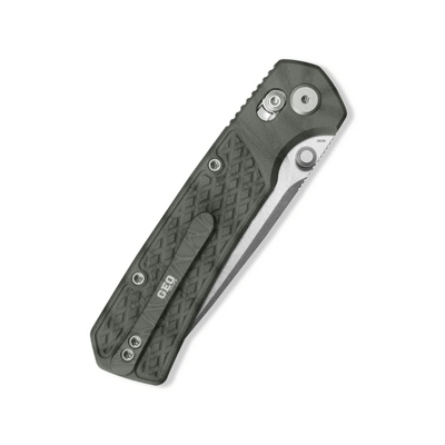 GEO Knife Blaze SW M390 Blade Tiger Stripe Pattern Flamed Ti - KNIFESTOCK