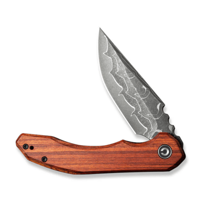 Civivi Bluetick Guibourtia Wood HandleDamascus BladeNested Liner Lock C23050-DS1 - KNIFESTOCK