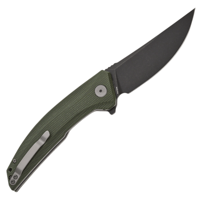 Petrified Fish PFP05 Deepsea Black Stonewash K110 Green Micarta PFP05GRMDW - KNIFESTOCK