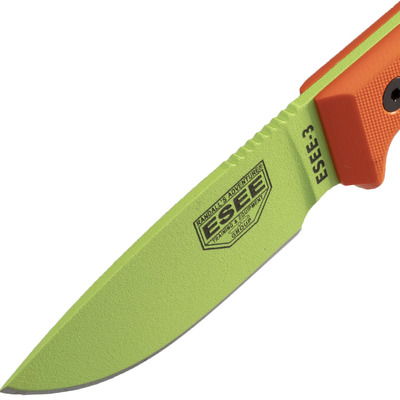 ESEE Knives ESEE-3PM-VG Model 3 Venom Green survival knife with sheath + belt clip - KNIFESTOCK