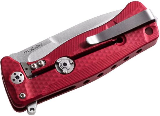 Lionsteel SR FLIPPER RED Aluminum knife, RotoBlock, satin finish blade Sleipner SR22A RS - KNIFESTOCK