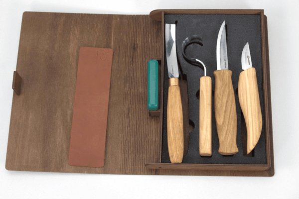 Beavercraft Spoon and Kuksa Carving Professional Set in gift book-box S43 book - KNIFESTOCK