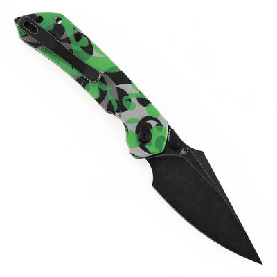 Tenable Fenrir Blackwash D2 Jade G10 with Green Camouflage Pattern B1034H13 - KNIFESTOCK