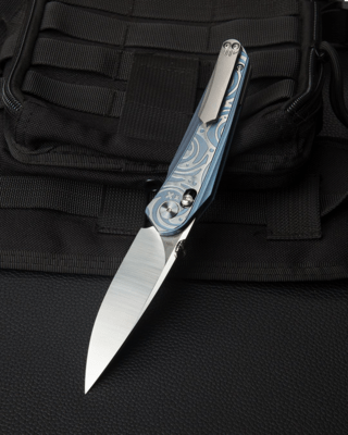 Bestech MOTHUS M390, Satin, Titanium, Blue BT2206A - KNIFESTOCK
