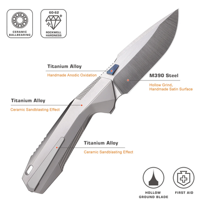 REMETTE RT-WK1-E M390, Titanium, Linerlock WK1-E - KNIFESTOCK