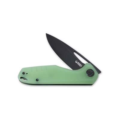 KUBEY Doris Liner Lock Front Flipper Folding Knife Jade G10 Handle KU324B - KNIFESTOCK