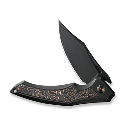 We Knife Orpheus Black Titanium Integral Handle With Copper Foil Carbon Fiber Inlay WE23009-3 - KNIFESTOCK