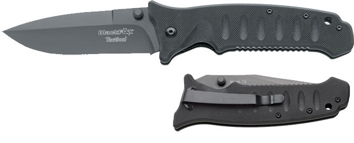 BLACK FOX TACTICAL M/CO G10, LAME CLIP POINT REVÊTEMENT TITANE - KNIFESTOCK