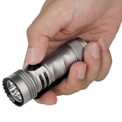 Olight Seeker 4 Mini Dual LED Flashlight Titan Limited Edition (Cool White &amp; UV Light) - KNIFESTOCK