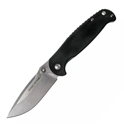 REAL STEEL H6 Blue Sheep Black Stonewashed RE-7762 - KNIFESTOCK