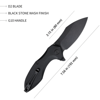 KUBEY Noble Nest Liner Lock Folding Knife Black G10 Handle KU236F - KNIFESTOCK