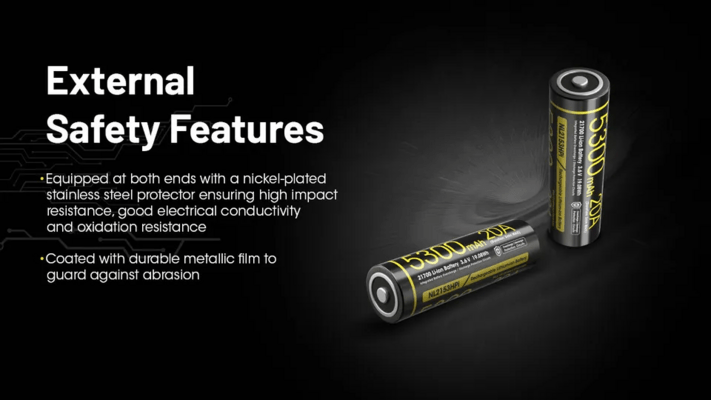 Nitecore ladattava Li-Ion 21700 tyyppi 5300mAh 3,6V akku NL2153HPi(5300mAh) - KNIFESTOCK