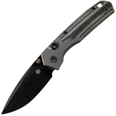 Vosteed Psyop 301 S35VN Fekete Stonewash, Fekete Norplex UltreX™ Micarta &amp; Titán - KNIFESTOCK