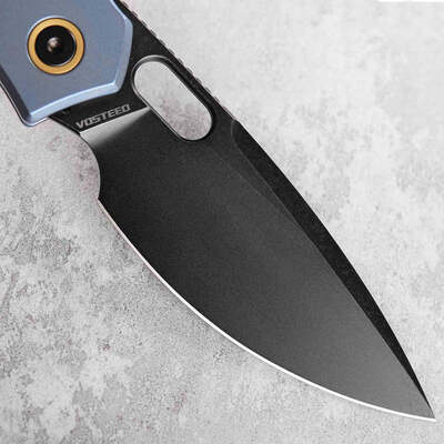 Vosteed Psyop Elmax Black Stonewash Blue Titanium A2205 - KNIFESTOCK