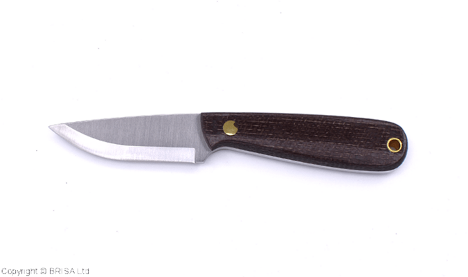 Brisa Necker 70-Bison micarta 12C27 Scandi Sheath Necker 70 Leather BRS-002-9823-1549 - KNIFESTOCK