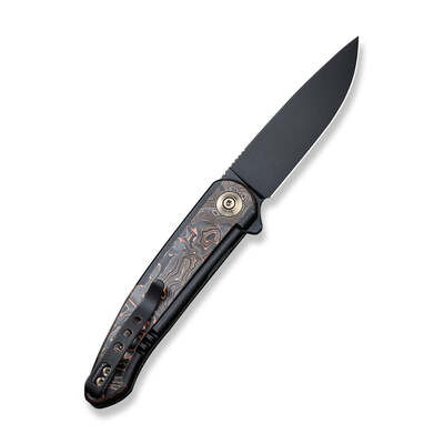 WE KNIFE Smooth Sentinel Black, Copper Titanium,CF/Black Stonewashed  CPM 20CV WE20043-6 - KNIFESTOCK