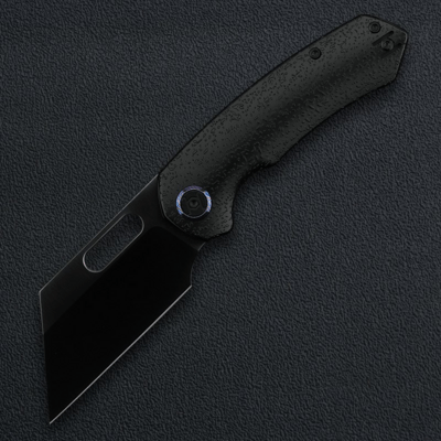 Kunwu Primo Satin DLC VANCRON Raindrop TC4 Titanium PVD Black handle K710T-R1D - KNIFESTOCK