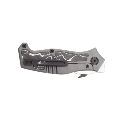 DC BLADES VENDETTA Stonewashed, Silver Foil, Carbon Fiber Inlay - KNIFESTOCK