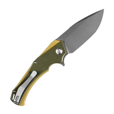 Kansept Mini Hellx Gray TiCn Coated D2 Olive Green G10 T2008A2 - KNIFESTOCK