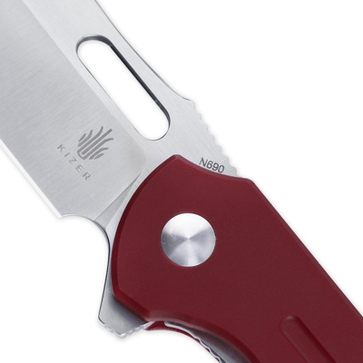 Kizer D.O.C.K. Quatch Cleaver Liner Lock Knife Red G10 - V3574N2 - KNIFESTOCK