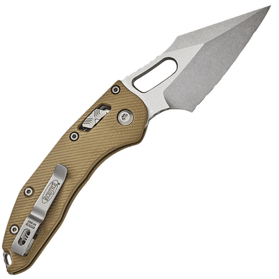 Microtech STITCH RAM LOK S/E STONEWASH FULL SERRATE FLUTED G-10 TAN 169RL-12FLGT - KNIFESTOCK