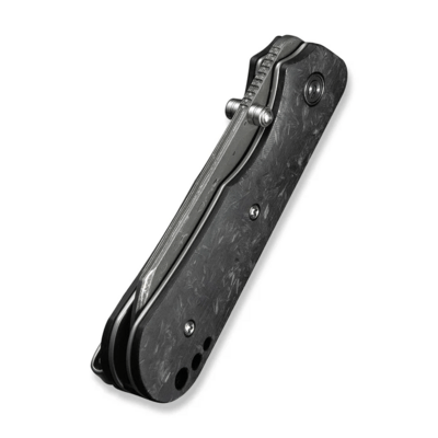 Civivi Crabby Shredded Carbon Fiber HandleDamascus BladeLiner Lock - KNIFESTOCK