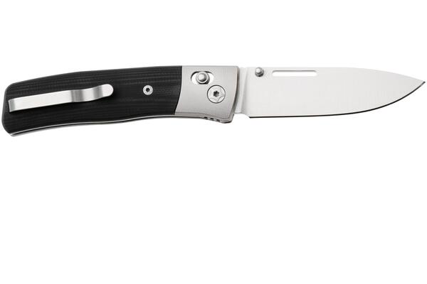 LionSteel NINI Folding knife M390 satin blade, Ti BOLSTER, BLACK G10 handle NN2 GBK - KNIFESTOCK