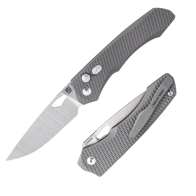 Real Steel Griffin Ultimatum Titan, Vanax Stonewash Button lock RE-7131T1 - KNIFESTOCK