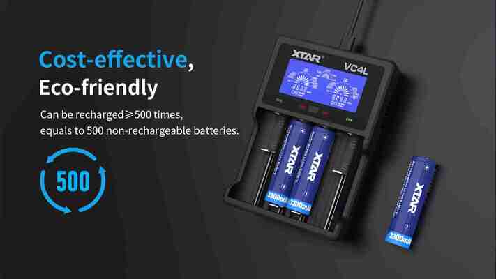 Xtar 18650 3300mAh-XTAR 3300mAh 18650 rechargeable battery - KNIFESTOCK