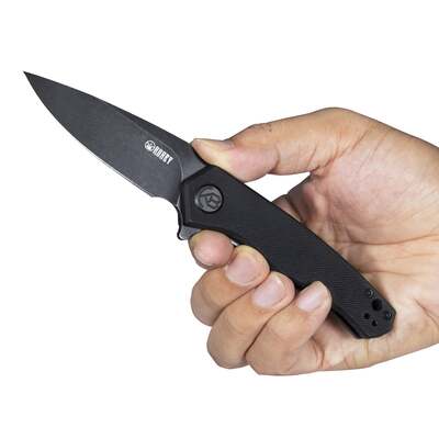 KUBEY Cadmus Liner Lock Flipper Folding Knife Black G10 Handle KU055B - KNIFESTOCK