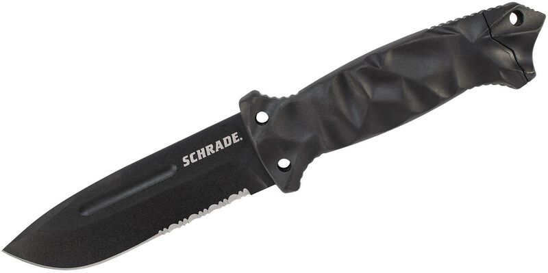 Schrade Lama Fissa, Acciaio ad Alto Tenore di Carbonio SK5, Lama Rivestita in Polvere Nera, Pomolo i - KNIFESTOCK