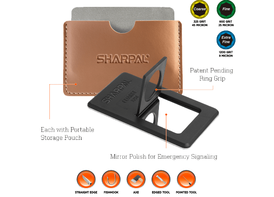 Sharpal 3 PC. Credit Card Size Diamond Sharpening StoneCoarse / Fine / Extra-Fi - KNIFESTOCK