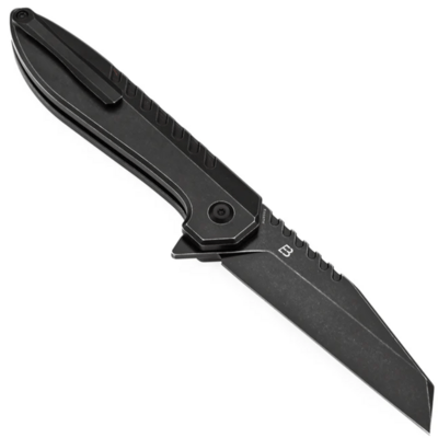 Kansept Kosame Blackwash 154CM,Blackwash Ti with Black &amp; Red G-mascus T1093F5 - KNIFESTOCK
