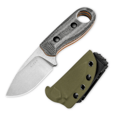 Kizer Fixed Blade Beaver Kizer Nitro-V Micarta + Orange G10 1078A2 - KNIFESTOCK