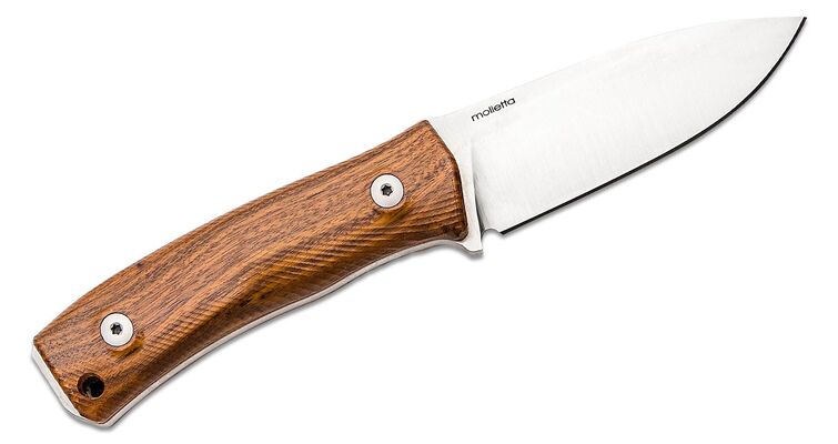 Lionsteel Fixed Blade M390 satin Santos wood handle, leather sheath M4 ST - KNIFESTOCK