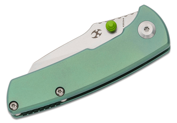 Kansept Little Main Street Stonewashed CPM-S35VN Green Anodized Titanium K2015A4 - KNIFESTOCK